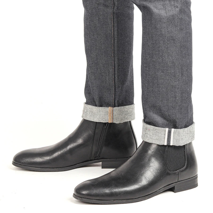 Agrigento | Herre Chelsea læder Ankle støvler med Elastic Side Panels