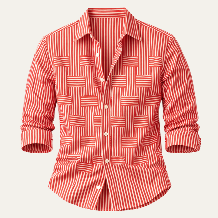 Freja Andersen | Herre let stribet Wrinkle Resistant skjorte