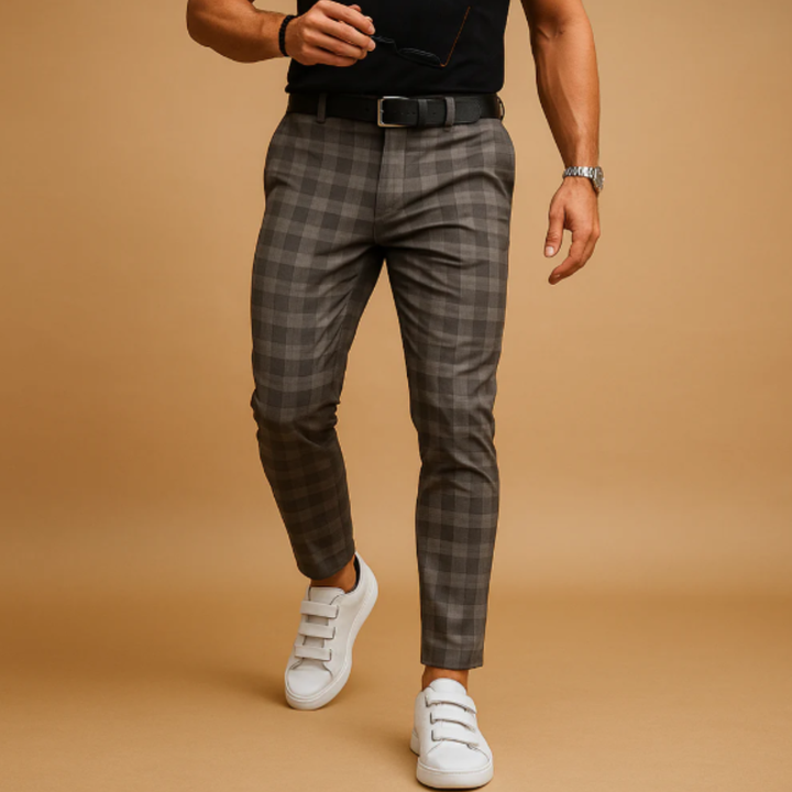 Freja Andersen | Herre stilren afslappet Checked slim fit bukser