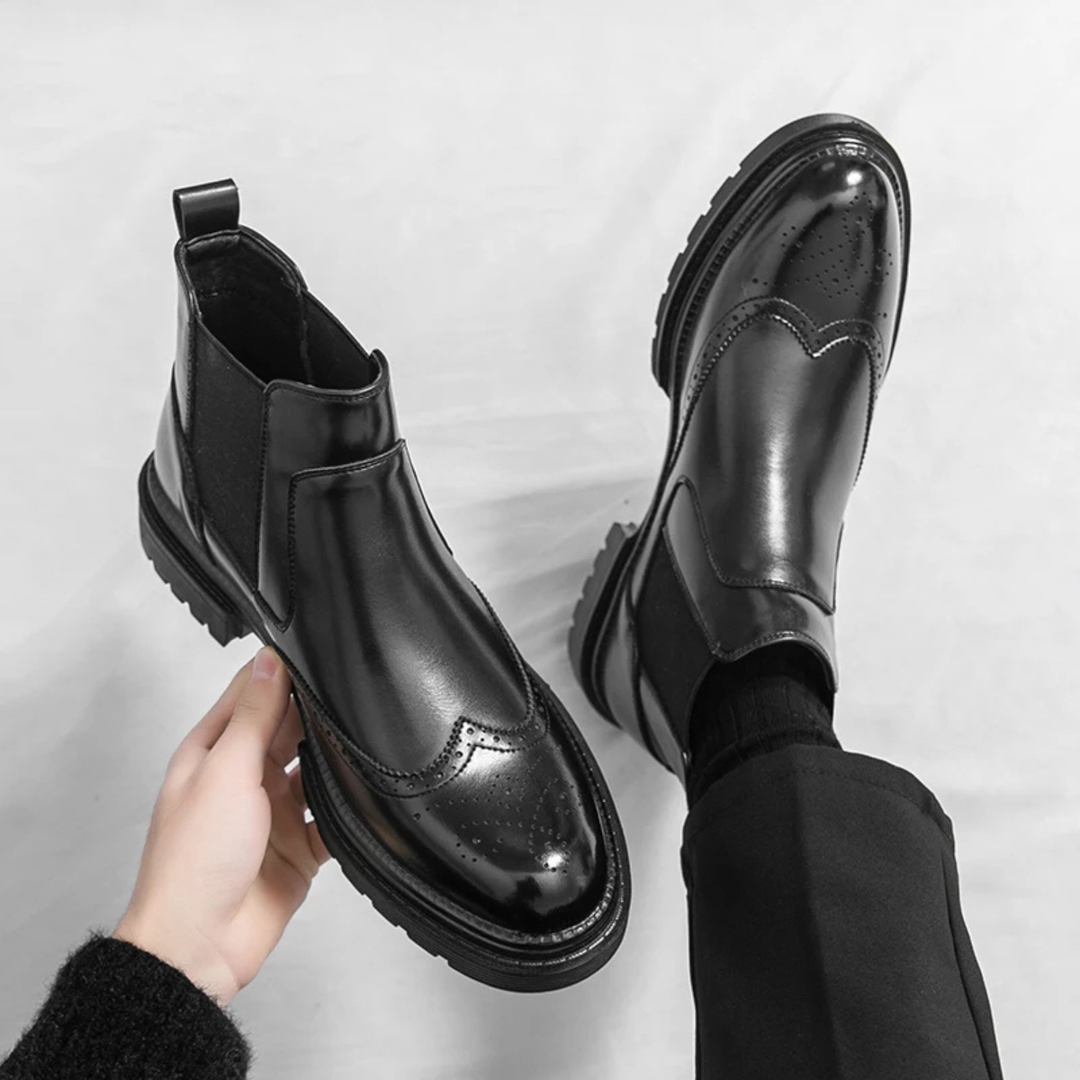 Sarzana | Herre vintage Anti Slip Sole læder Chelsea-støvler