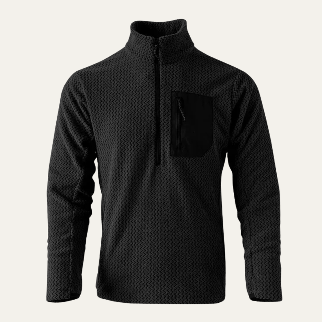 Freja Andersen | Herre halv lynlås fleecetrøje med Chest Pocket