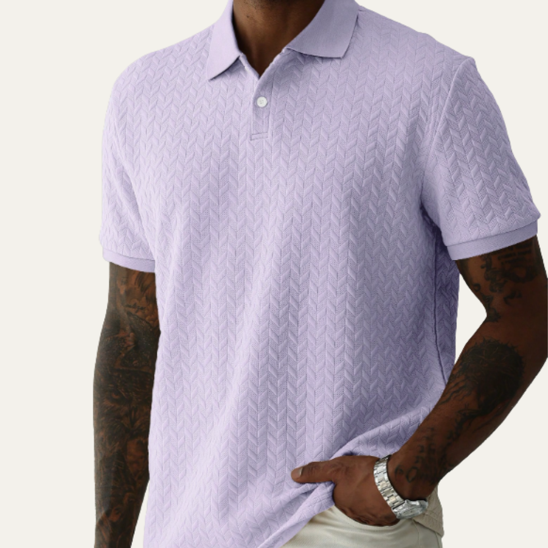 Freja Andersen | Herre afslappet tekstureret sommer poloshirt