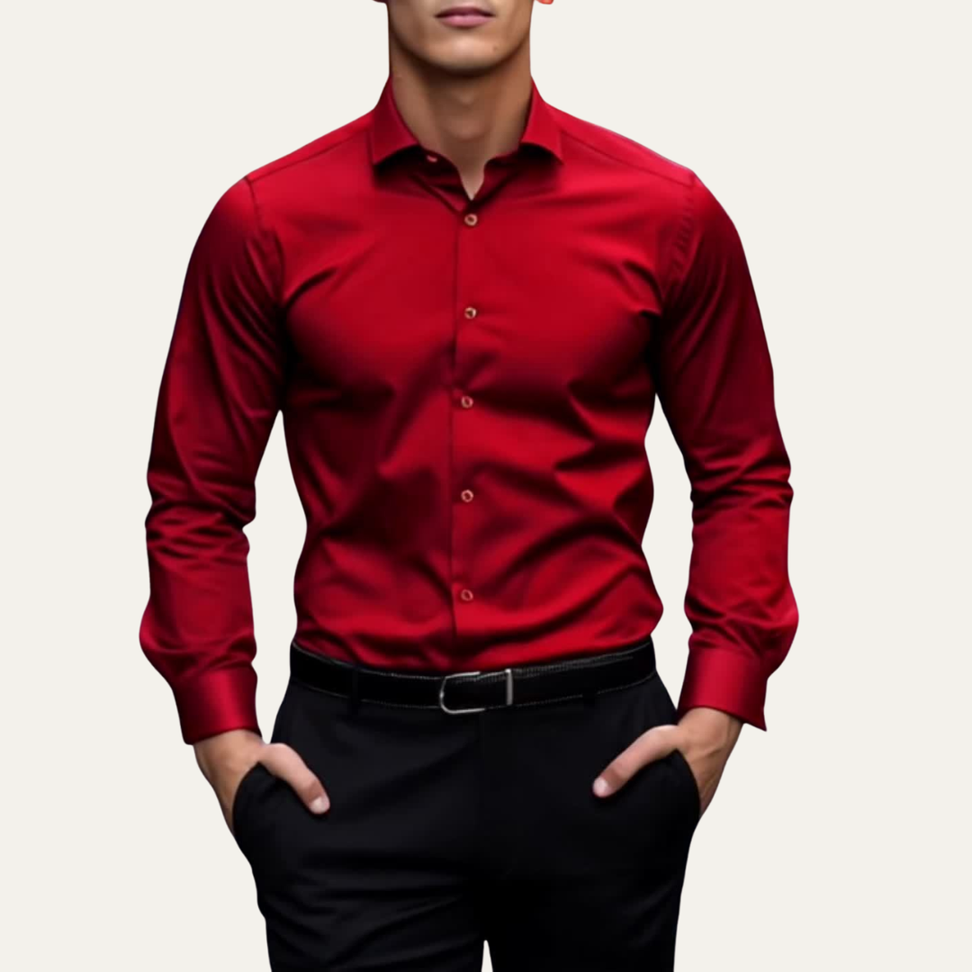 Freja Andersen | Herre slim fit stretch knap Down kjole skjorte