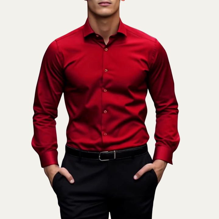 Freja Andersen | Herre slim fit stretch knap Down kjole skjorte