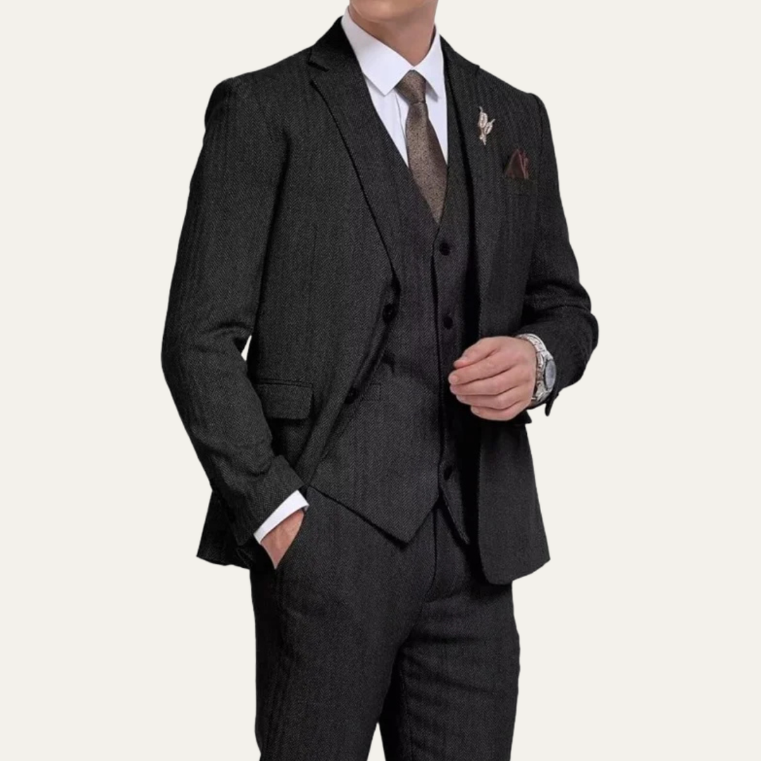 Freja Andersen | Herre tweed 3 Piece jakkesæt - Retro slim fit Waistcoat sæt