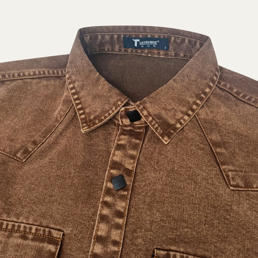 Freja Andersen | Herre vintage Washed denim Workwear skjorte
