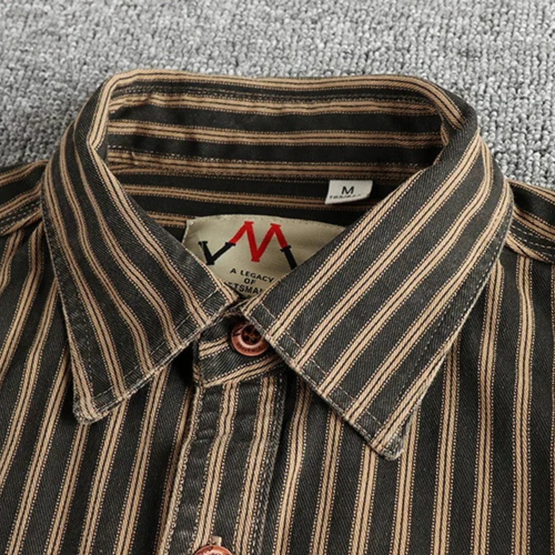 Stratford Hill herre Retro afslappet knaplukning stribet skjorte