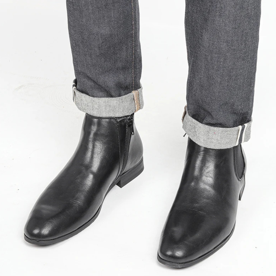 Agrigento | Herre Chelsea læder Ankle støvler med Elastic Side Panels