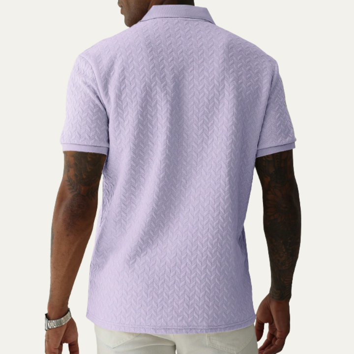 Freja Andersen | Herre afslappet tekstureret sommer poloshirt