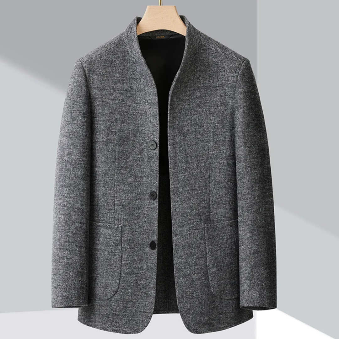 Freja Andersen | Herre varm Fleece stående krave business blazer