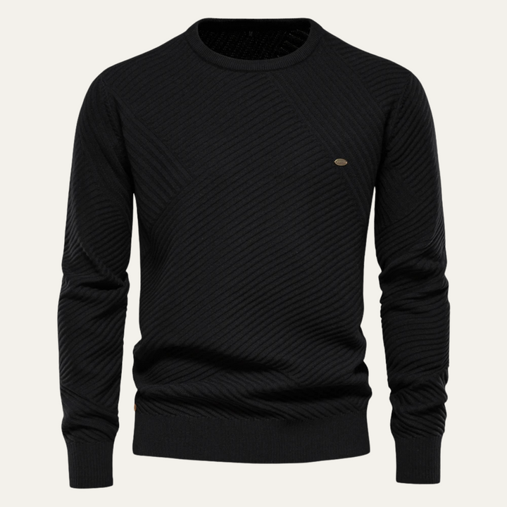 Freja Andersen | Herre afslappet slim fit strik rund hals trøje