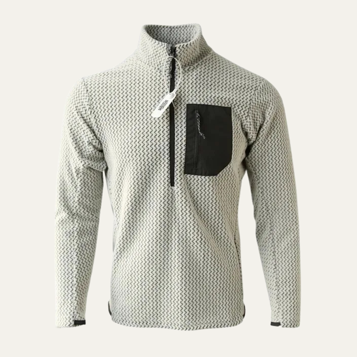 Freja Andersen | Herre halv lynlås fleecetrøje med Chest Pocket