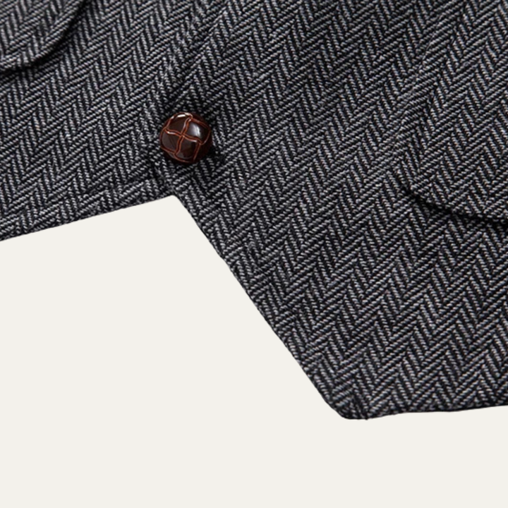 Freja Andersen | Herre tweed Pocket jakkesæt Vest med Chain