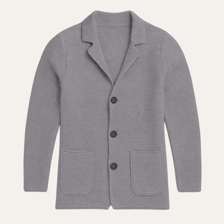 Freja Andersen | Herre afslappet strikket knap Down blazer cardigan