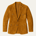 Freja Andersen | Herre med flere lommer retro ruskind Look afslappet blazer