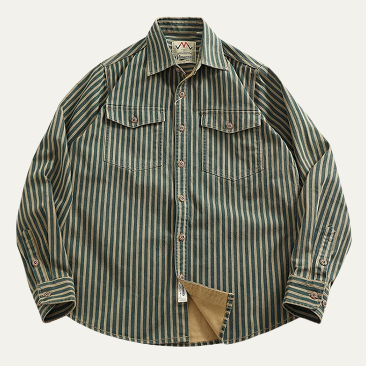 Freja Andersen | Herre Nostalgic afslappet lodrette striber denim skjorte