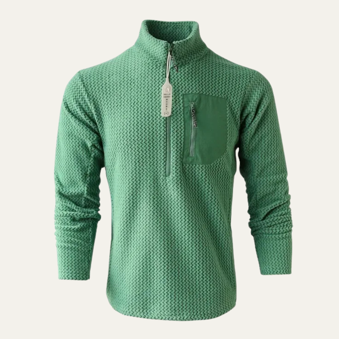Freja Andersen | Herre halv lynlås fleecetrøje med Chest Pocket