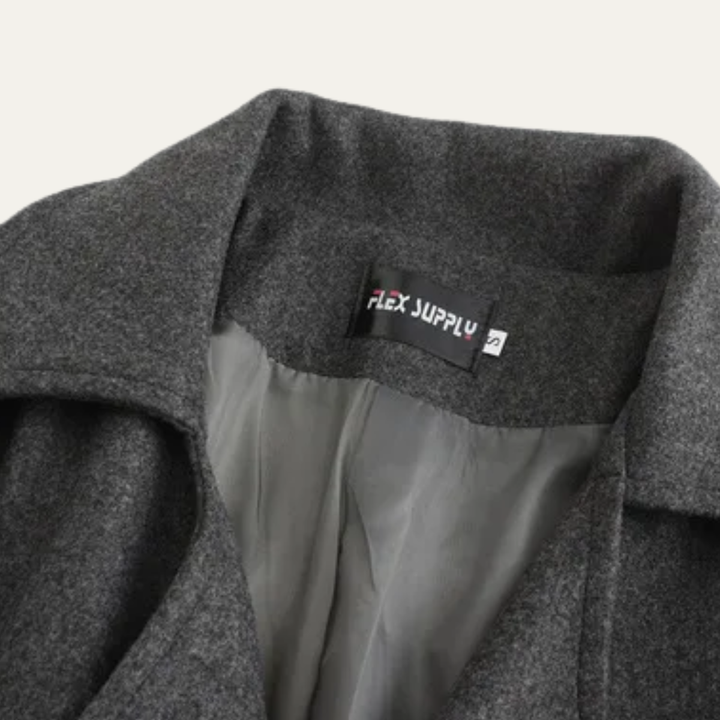 Freja Andersen | Herre dobbeltknappet lang trenchcoat - vinter uldblanding Overcoat