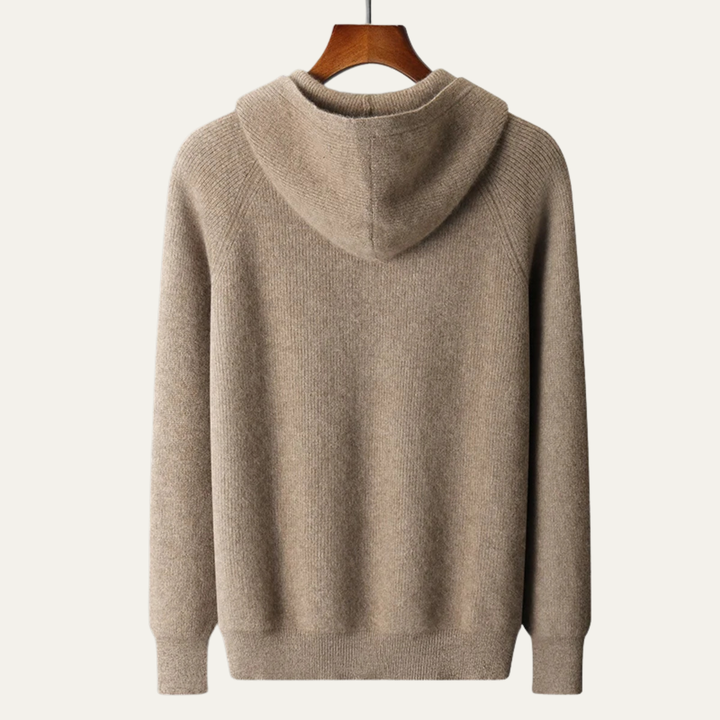 Freja Andersen | Herre 100% merino uld med hætte Zip Up cardigan