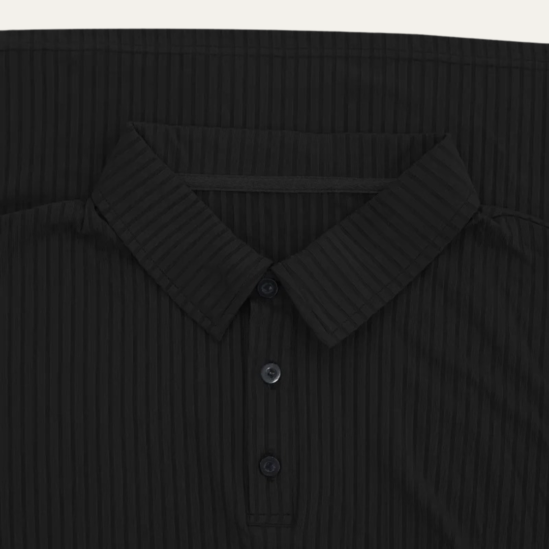 Freja Andersen | Herre Ribbed strikket poloshirt