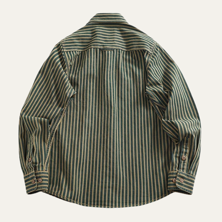 Freja Andersen | Herre Nostalgic afslappet lodrette striber denim skjorte