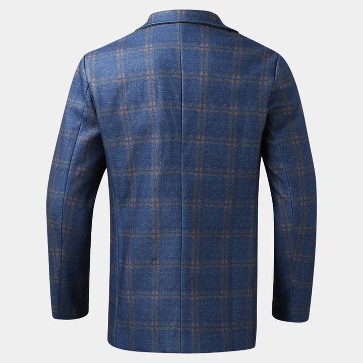 Freja Andersen | Herre klassisk skræddersyet pasform jakkesæt Plaid blazer
