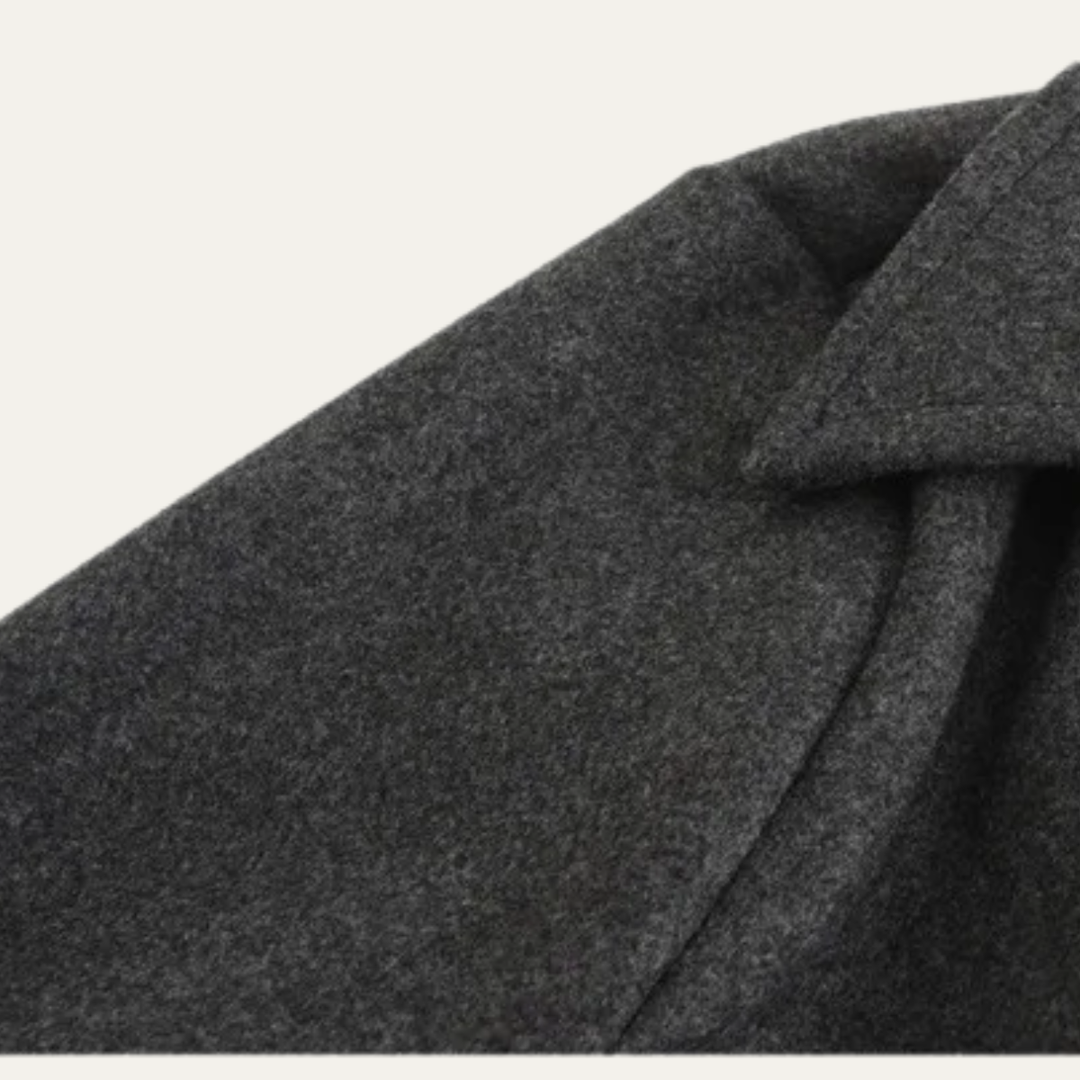 Freja Andersen | Herre dobbeltknappet lang trenchcoat - vinter uldblanding Overcoat