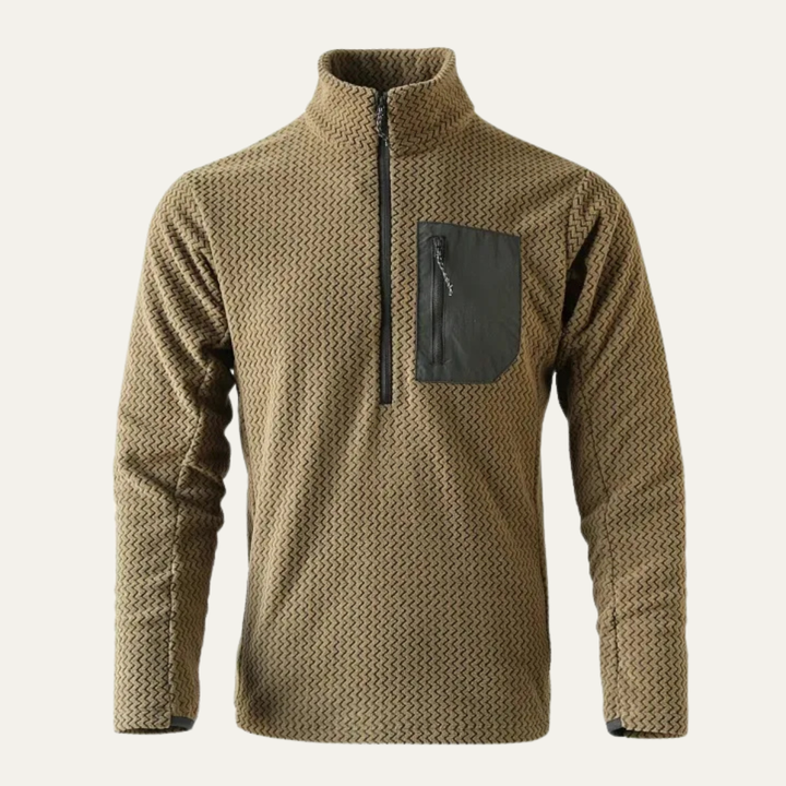 Freja Andersen | Herre halv lynlås fleecetrøje med Chest Pocket