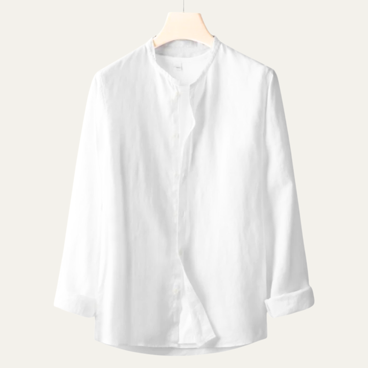 Brookfield Lane herre vintage Thin rund hals hør skjorte