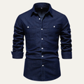 Crestfall Ridge herre smal pasform denim skjorte med dobbelte lommer