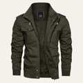 Freja Andersen | Herre varmeisolerende militær stil Zip-Up fleeceforet jakke