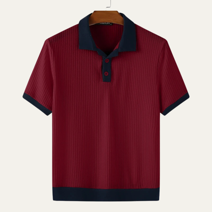 Monferrato | Herre Patchwork strik polo T-skjorte