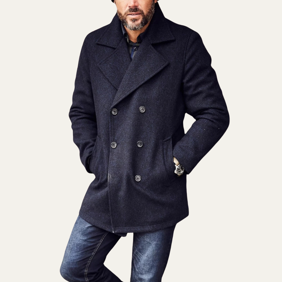 Freja Andersen | Herre slim fit afslappet Versatile uld Peacoat