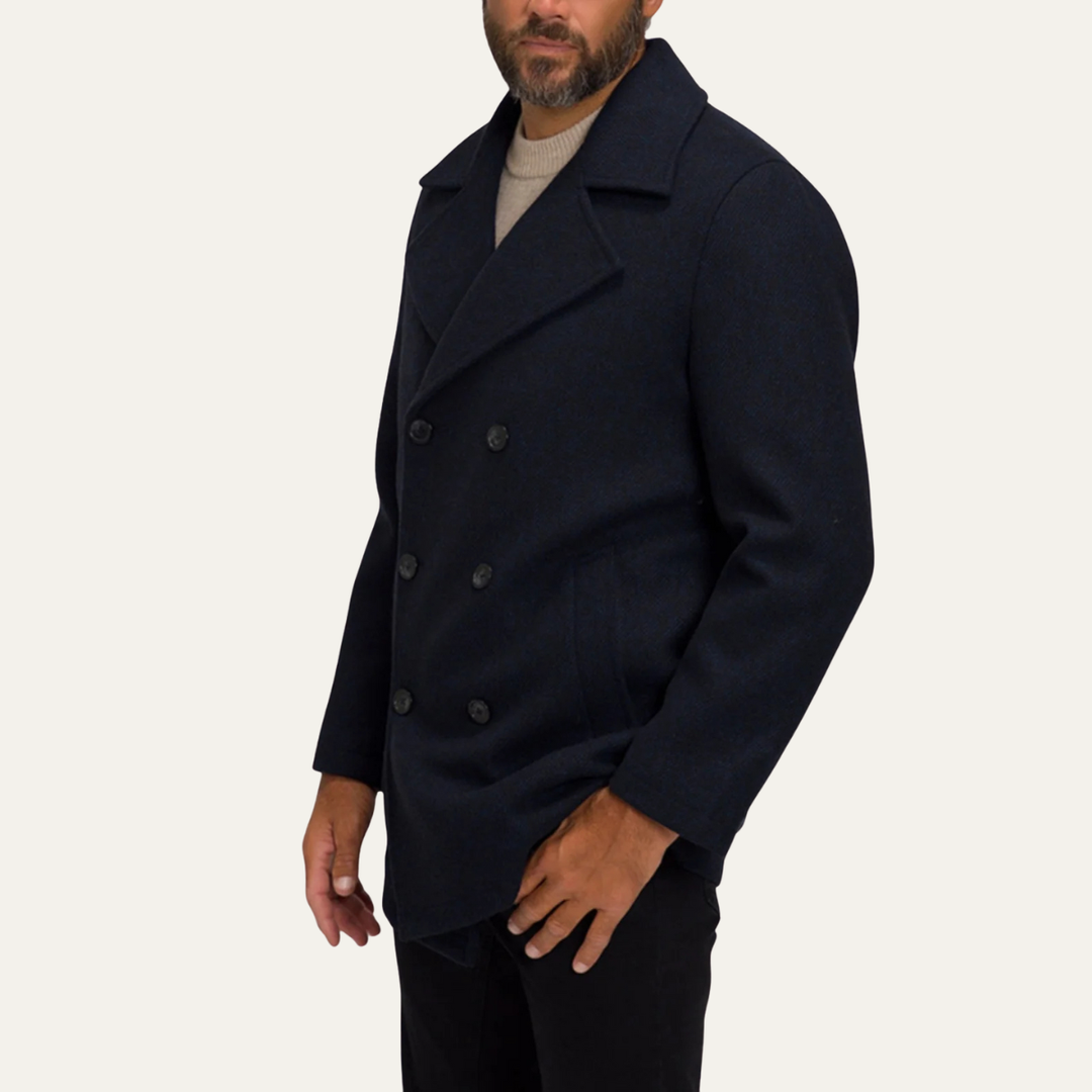 Freja Andersen | Herre slim fit afslappet Versatile uld Peacoat