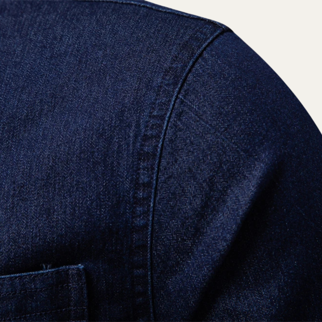 Crestfall Ridge herre slim fit denim skjorte med Double Pockets