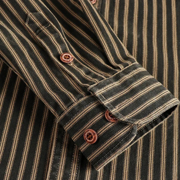 Stratford Hill herre Retro afslappet knaplukning stribet skjorte