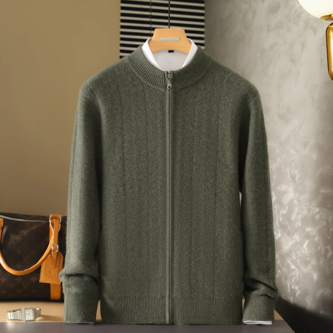Highmoor kashmir trøje - herre 100% blød luksus uld strik cardigan