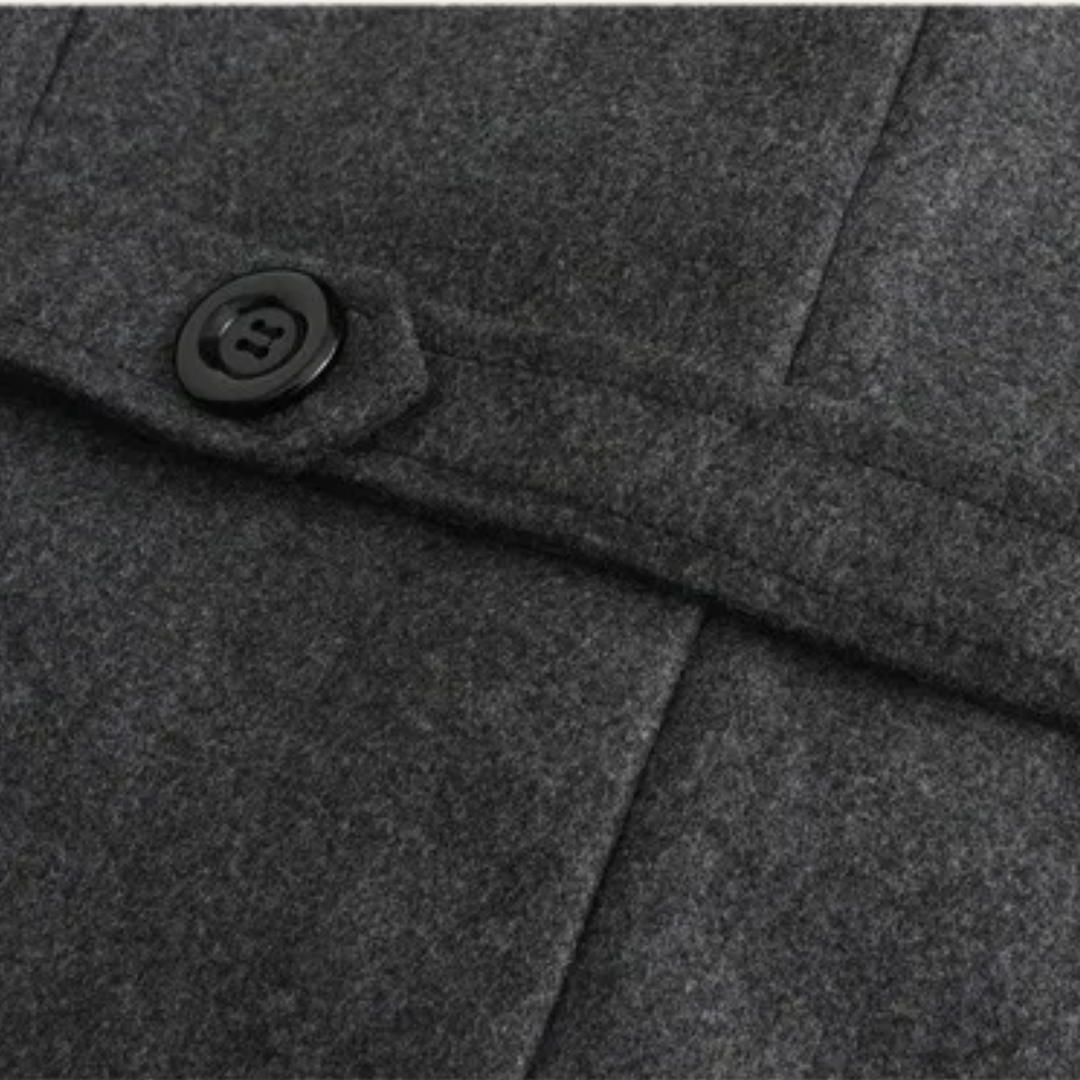 Freja Andersen | Herre dobbeltknappet lang trenchcoat - vinter uldblanding Overcoat