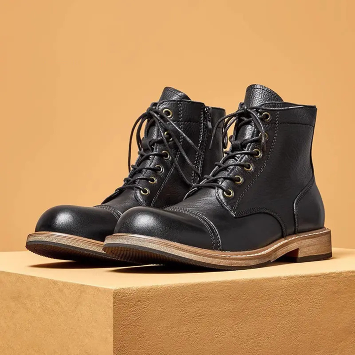 Freja Andersen | Herre High top trendy Retro læder støvler