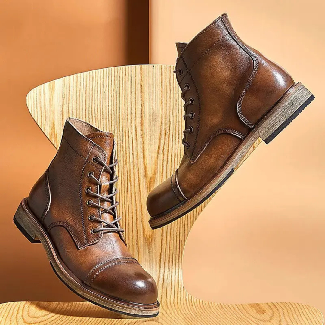 Freja Andersen | Herre High top trendy Retro læder støvler