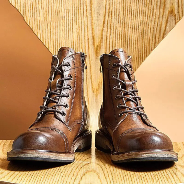 Freja Andersen | Herre High top trendy Retro læder støvler