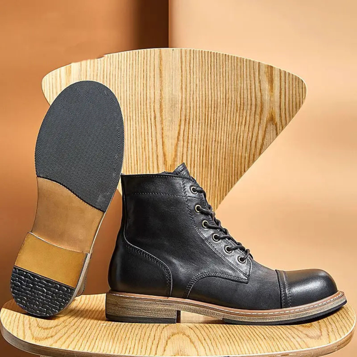 Freja Andersen | Herre High top trendy Retro læder støvler