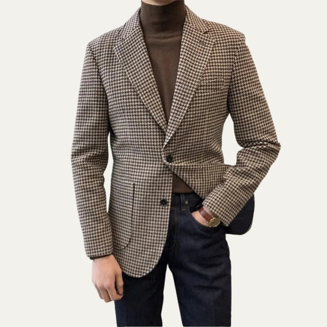 Freja Andersen | Herre afslappet Retro tweed uld blazer