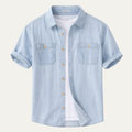 Silvercrest Ridge herre afslappet denim 100% bomuld skjorte