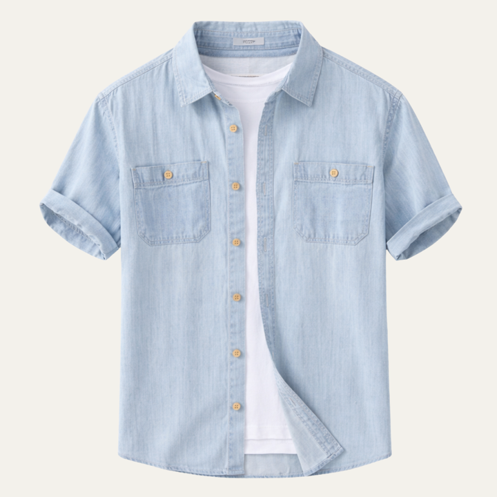 Silvercrest Ridge herre afslappet denim 100% bomuld skjorte