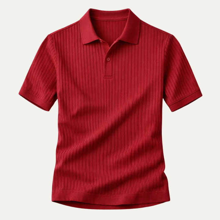 Freja Andersen | Herre stretch Ribbed sommer poloshirt