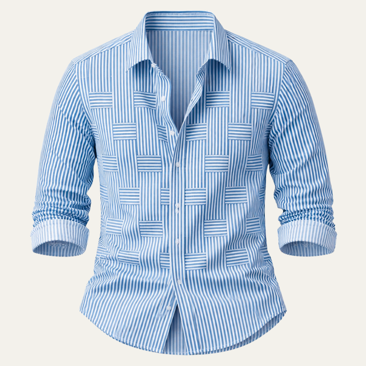 Freja Andersen | Herre åndbar stribet Wrinkle Resistant skjorte