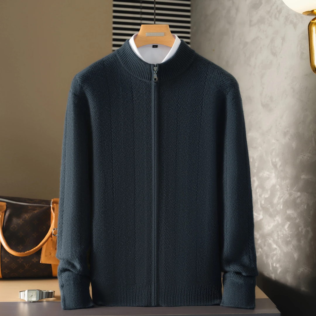 Highmoor kashmir trøje - herre 100% blød luksus uld strik cardigan