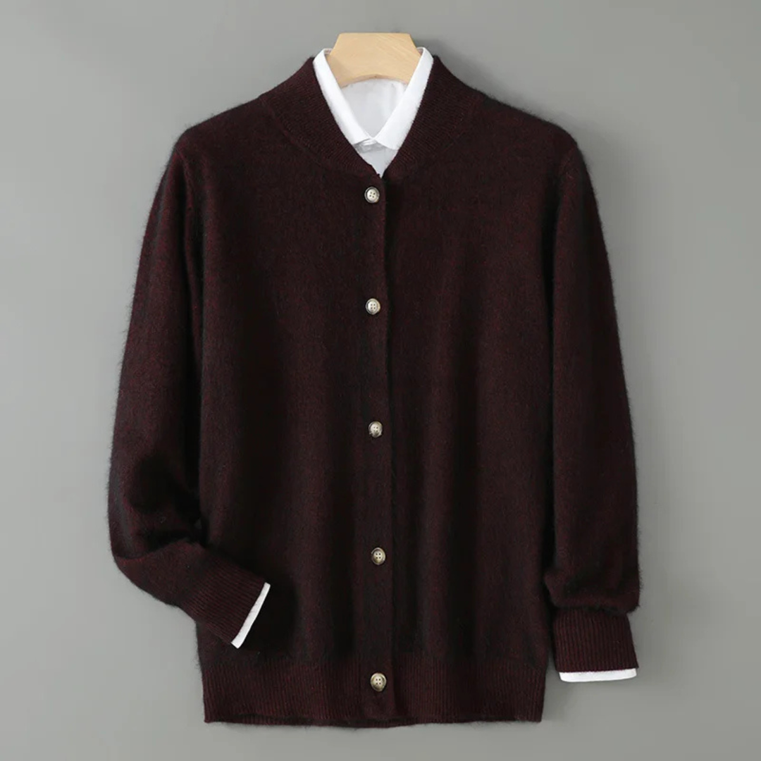 Freja Andersen | Herre Elegant kashmir stående krave strik cardigan