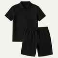 Surrey | Herre sommer Jacquard polo & shorts sæt | let strandsæt
